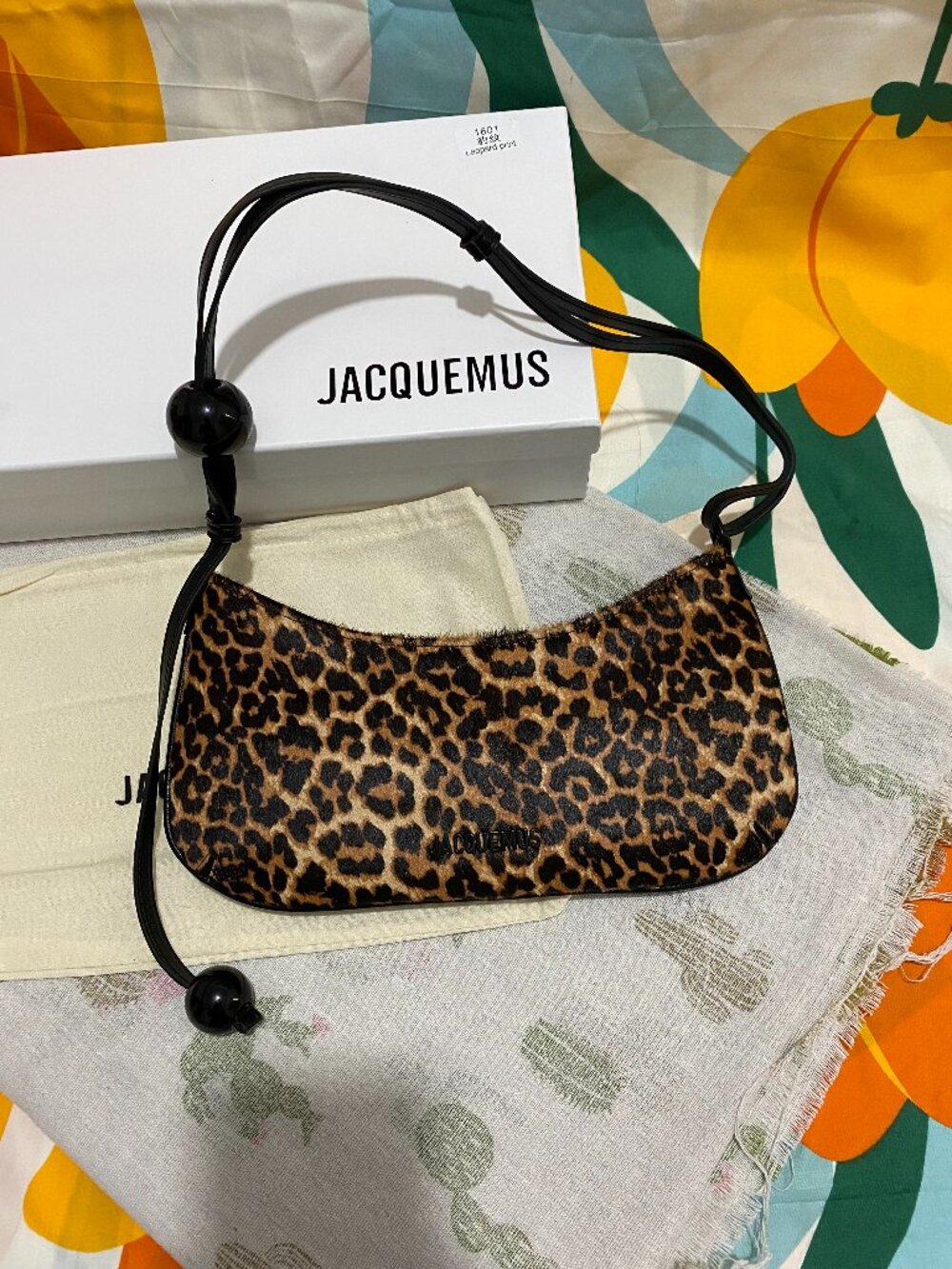 Jacquemus Leopard-Print Calf Hair Shoulder Bag